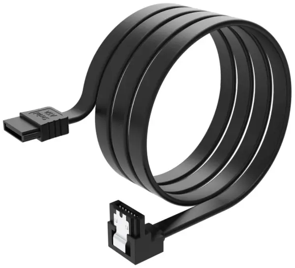 AKASA - ProSlim internes SATA 3 Kabel mit rechtwinkligem Stecker, 1m schwarz