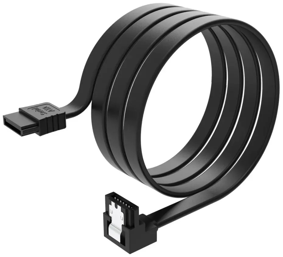 AKASA Cable SATA 3 en ángulo recto ProSlim, 1m negro