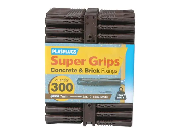 Plasplugs BP 539 Schwerlast-Dübel für feste Wände Super Grips™, Braun (300 Stk)