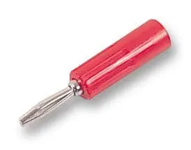 DELTRON 4mm konektor Trojkontaktní zástrčka, červená, 10A