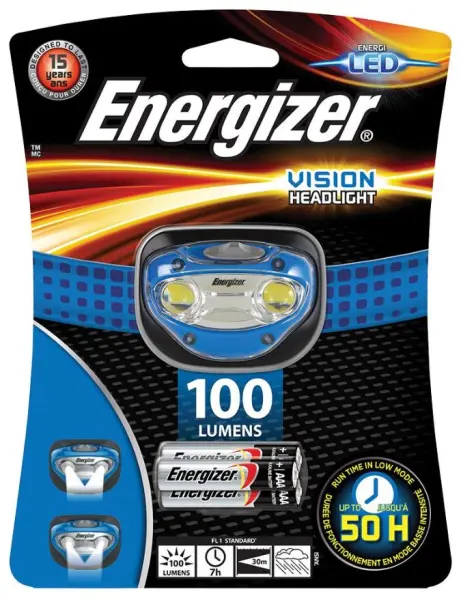 Energizer Vision LED Head Torch, 100 Lumen, 3x AAA