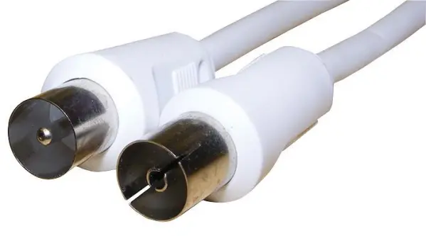SAC - Kabel Koaksial Fly Lead 1.5m Putih, Lelaki ke Perempuan