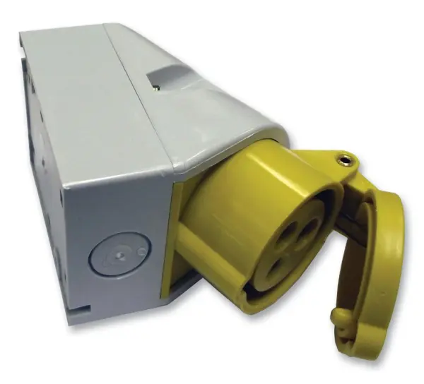 CEENORM - Soket CEE Permukaan 16A, 110V, 2P+E, Kuning