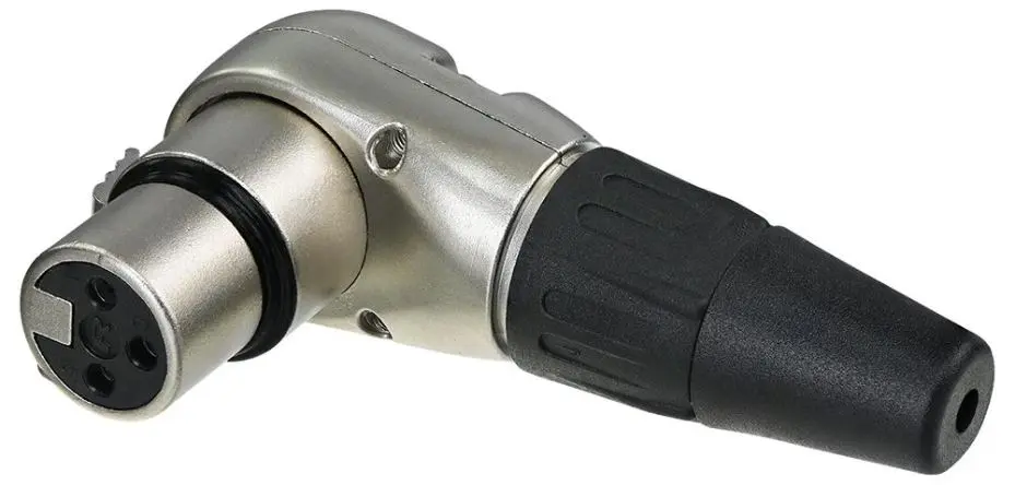 REAN RC3FR Series Right Angle 3-Pole XLR Socket, Nickel Plated