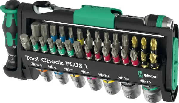 Wera Tool-Check PLUS 1 콤팩트 비트 래칫 & 소켓 세트, 39개