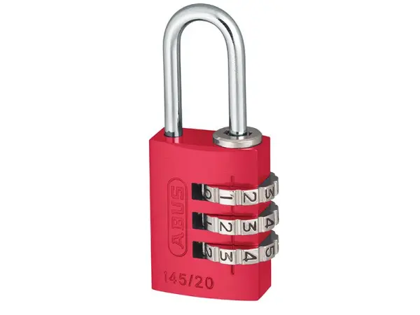 ABUS Lucchetto a Combinazione 145/20 in Alluminio, 20mm - Rosso