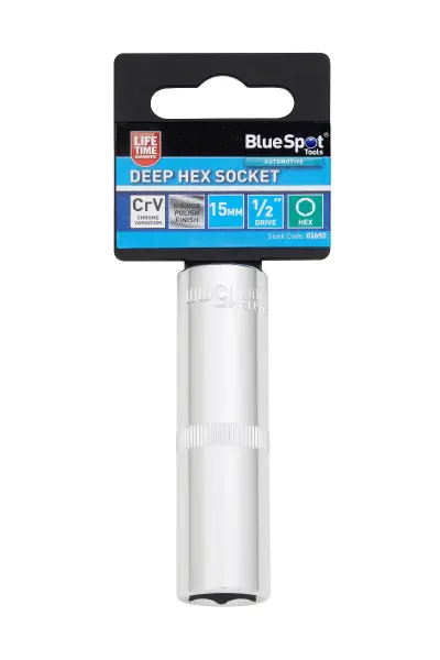 Blue Spot Tools 15毫米深六角套筒 1/2英寸驱动