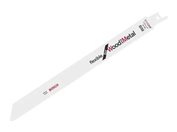 Bosch S 1122 HF Flexible Blade for Wood & Metal, 225mm, 10 TPI, Pack of 100