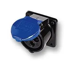 Walther 16A 230V 패널 장착형 CEE 소켓, 2P+E, 블랙, IP44