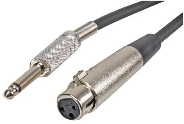 PRO SIGNAL XLR konektor na 6,35mm mono jack kabel, 5m černý