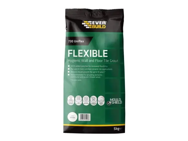 Everbuild Sika 730 Uniflex Gráta Sláintiúil Bán do Thíleanna 5kg