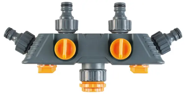 4 Way Tap Adaptor for 1/2 Inch Hose Pipes