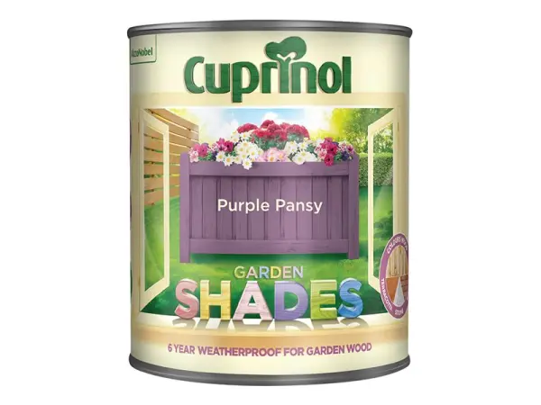 כובע גן Cuprinol בצבע Purple Pansy, צבע עץ מגן, 1 ליטר