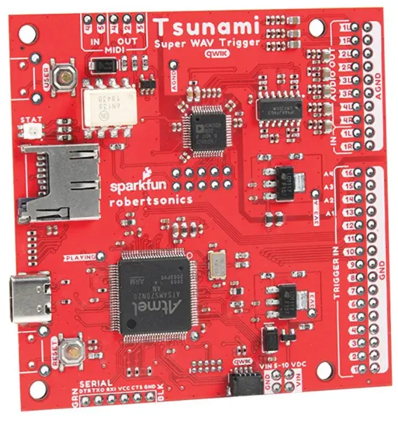 SparkFun Tsunami Super WAV Trigger Board with Qwiic, 8-Channel Audio