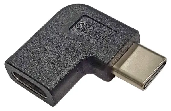 PRO SIGNAL - USB-C-Stecker auf USB-C-Buchse USB 3.0 90-Grad-Links-Adapter