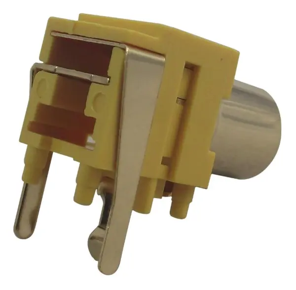 PRO SIGNAL 2-Pin Phono Socket, Gold Plated, Yellow ABS, 8.3mm, 2 Pack