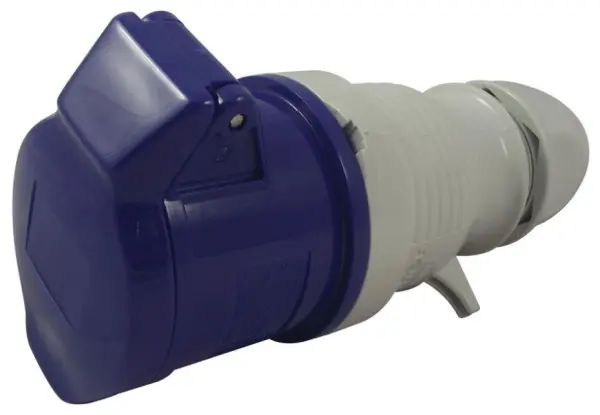WALTHER Enchufe CEE de Montaje en Cable 32A 230V, 2P+E, Azul, IP44