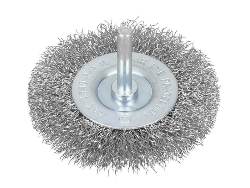 BlueSpot Tools 扁鋼絲刷輪 75毫米 x 6毫米軸徑