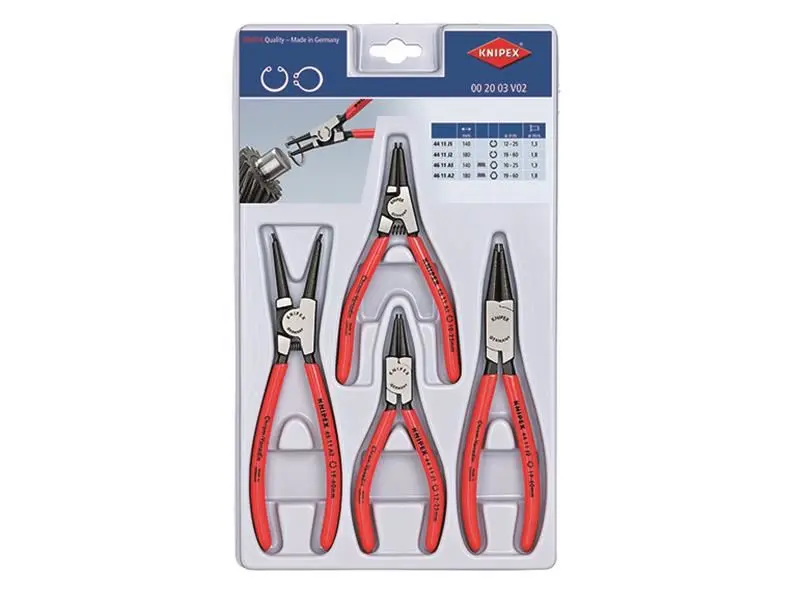 Knipex 4-Piece Circlip Plier Set for Internal & External Circlips