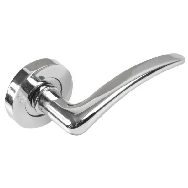 Corsica Lever on Rose Door Handles Pair Polished Chrome