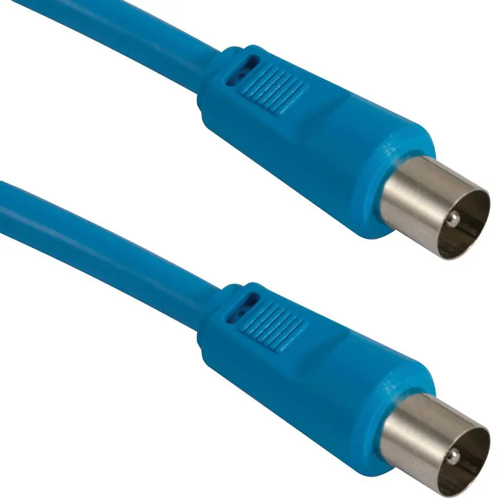 MAXVIEW Câble coaxial flexible TV, 5m, 75 Ohm, Bleu