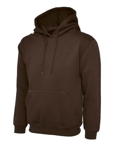 Uneek Classic Unisex Hooded Sweatshirt - 50/50 Poly-Cotton - Brown - Size S