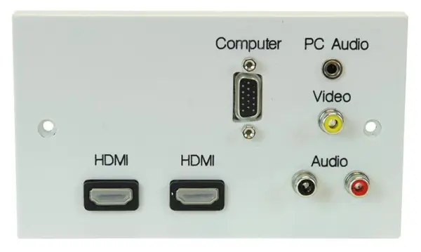 PRO SIGNAL 2-Gang Multimedia Wallplate with HDMI & VGA Connections