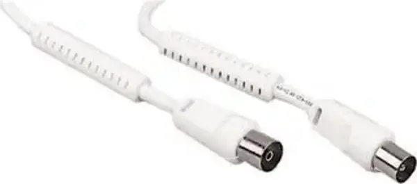Cable coaxial TV PRO SIGNAL 100Hz, Macho a Macho, 1.5m Blanco