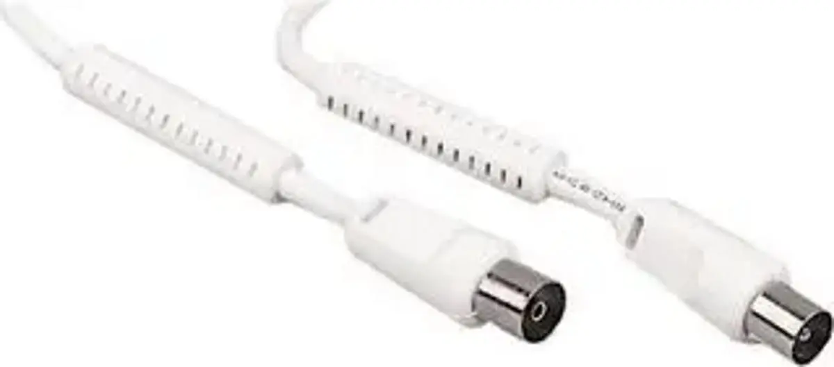 PRO SIGNAL כבל קואקסיאלי לטלוויזיה 100Hz, זכר לזכר, 1.5 מטר לבן