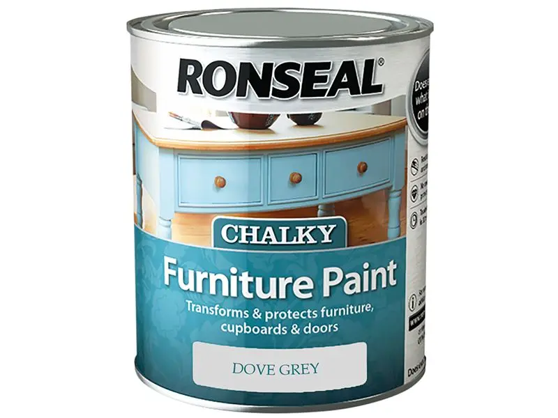 Ronseal Chalky Furniture Paint, Dove Grey, 750ml