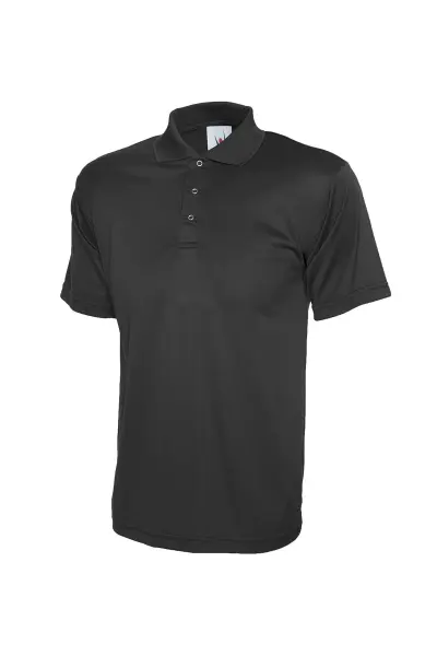 Uneek Unisex Processable Polo Shirt - Black, 3XL