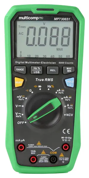 Multicomp Pro True RMS Digital Multimeter, 1kV, 10A