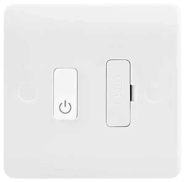 Smart Switched Fused Connection Unit, 1 Gang, 13A, White