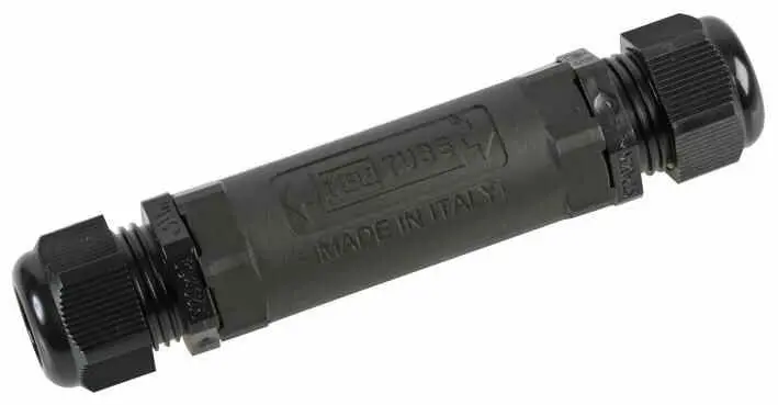 Teetube 인라인 케이블 조인트, IP68 등급, 3극, 블랙