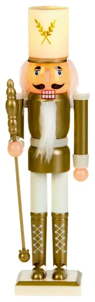 PREMIER 25cm Battery Operated Nutcracker Figure with Light - Gold