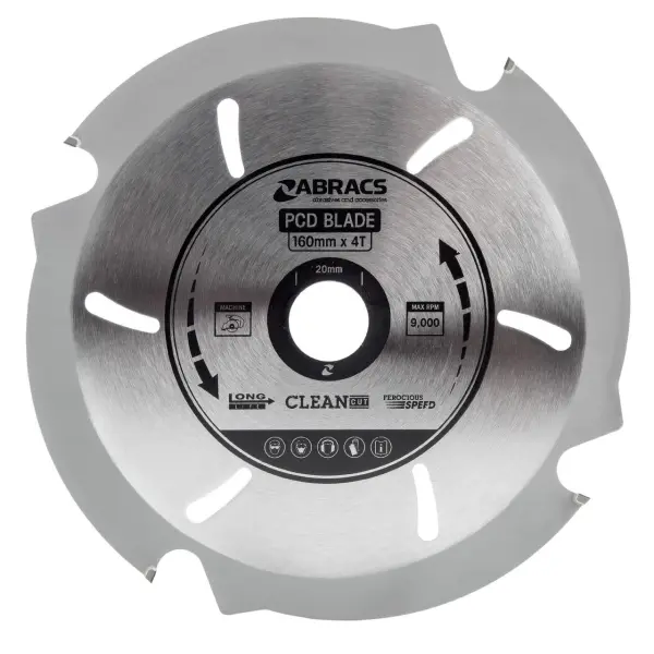 Abracs Lama per Sega Circolare PCD1604 PDC, 160mm, 4D, Cemento Fibra