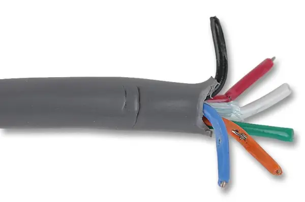 Alpha Wire 6-Core Unshielded PVC Industrial Cable, 18 AWG, 300V, 30.5m