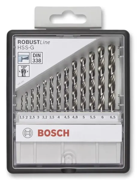 Bosch Professional Jogo de Brocas HSS-G, Robust Line, 13 Peças