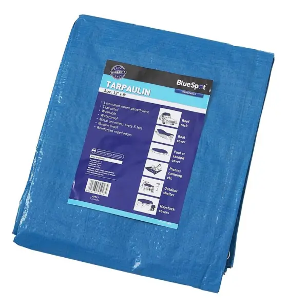 Blue Spot Tools 3.6m x 2.4m Tarpaulin - Waterproof & Mould Resistant