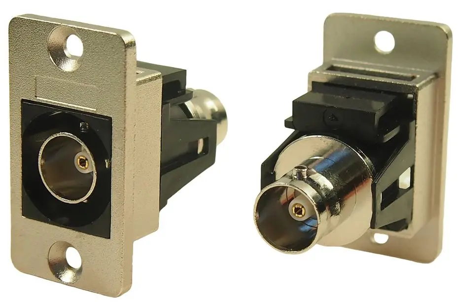 CLIFF - Connecteur BNC panel Slim Feedthrough, 75 Ohm, Cadre nickelé