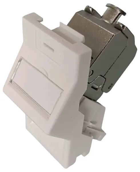 TUK LTD Angled Cat6A RJ45 Euro Outlet, White