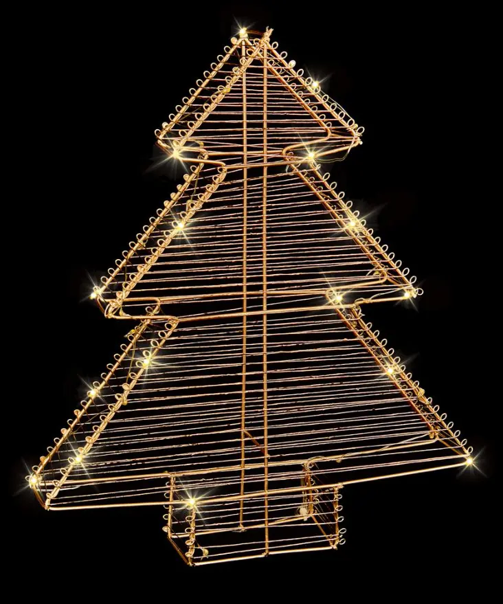 PREMIER 58cm Roze Gouden Twinkelende LED Boom met 30 Warm Witte LED's