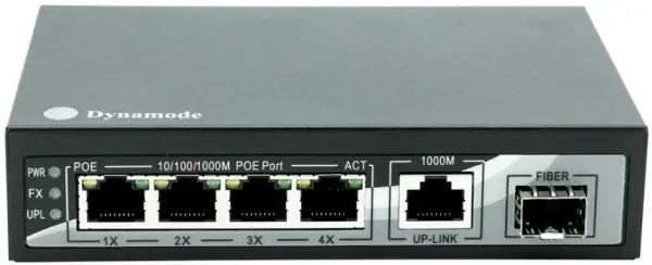 Dynamode 4-Port Gigabit Desktop PoE Switch with SFP