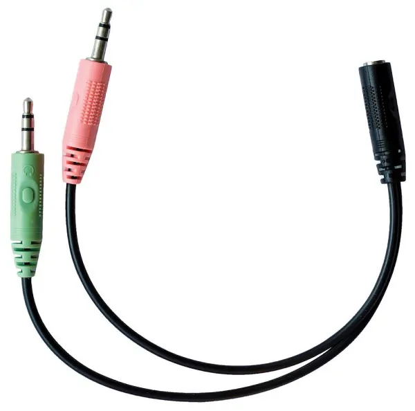 LMS DATA - Διαχωριστής Ακουστικών 3.5mm (Headset Splitter Adaptor), Μαύρο