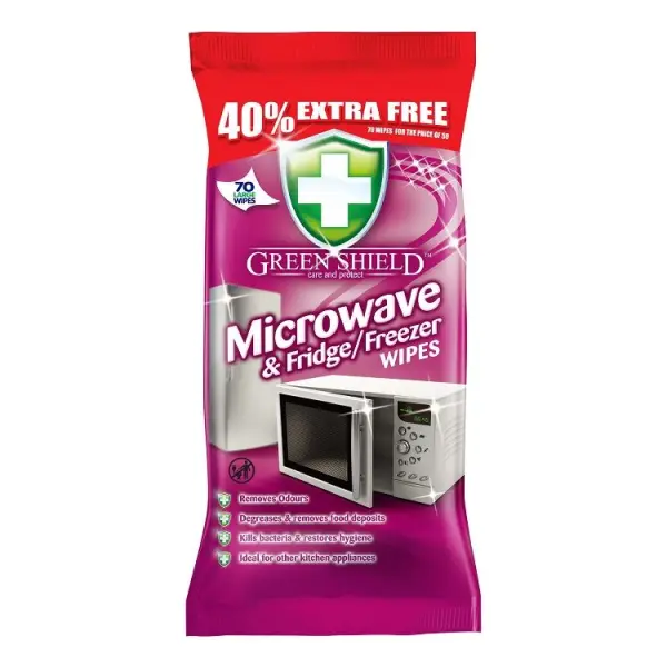 Green Shield Microwave & Fridge/Freezer Wipes, Pack of 70