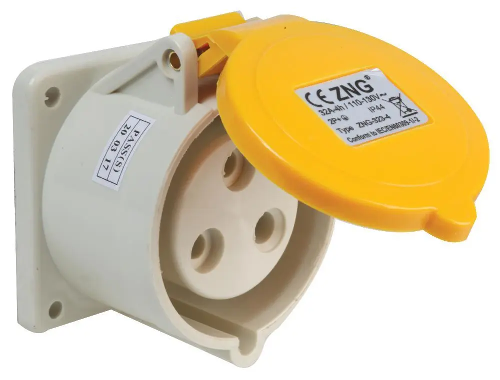 PRO ELEC - Prise CEE 32A 110V à monter sur panneau, IP44, Jaune