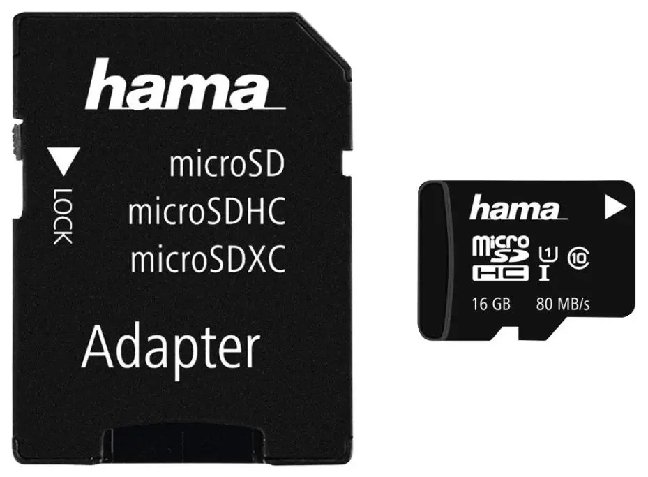 HAMA 16GB MicroSDXC UHS-I Memory Card, Class 10, 80MB/s