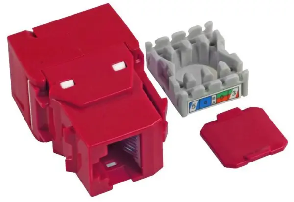 TUK Cat6 Tool-less Keystone Socket, Red