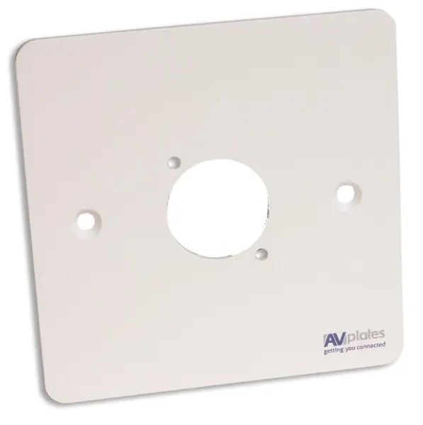 Plaque murale 1 poste avec encoche D-Shell AVPLATES, Blanc, 86x86mm
