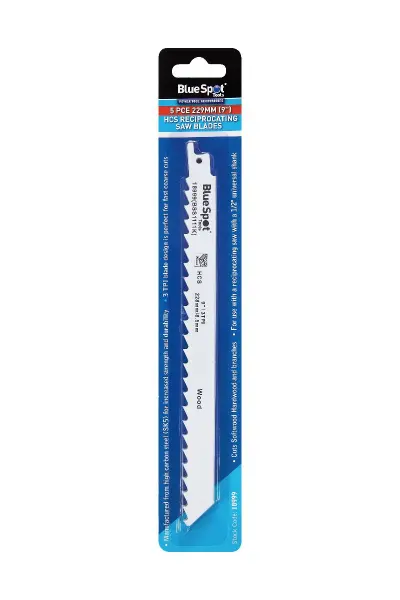 Blue Spot Tools - 5-delige 229mm (9″) reciprozaagbladen set
